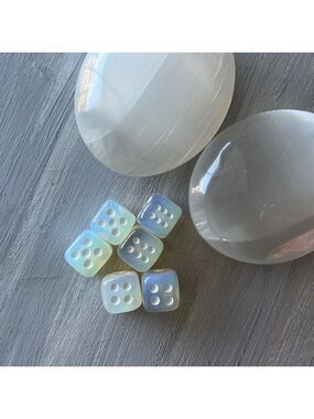Opalite dice pair